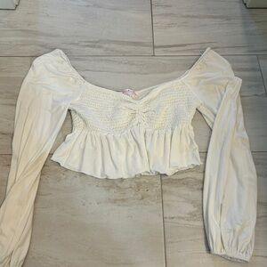 BLUE BLUSH white crop top